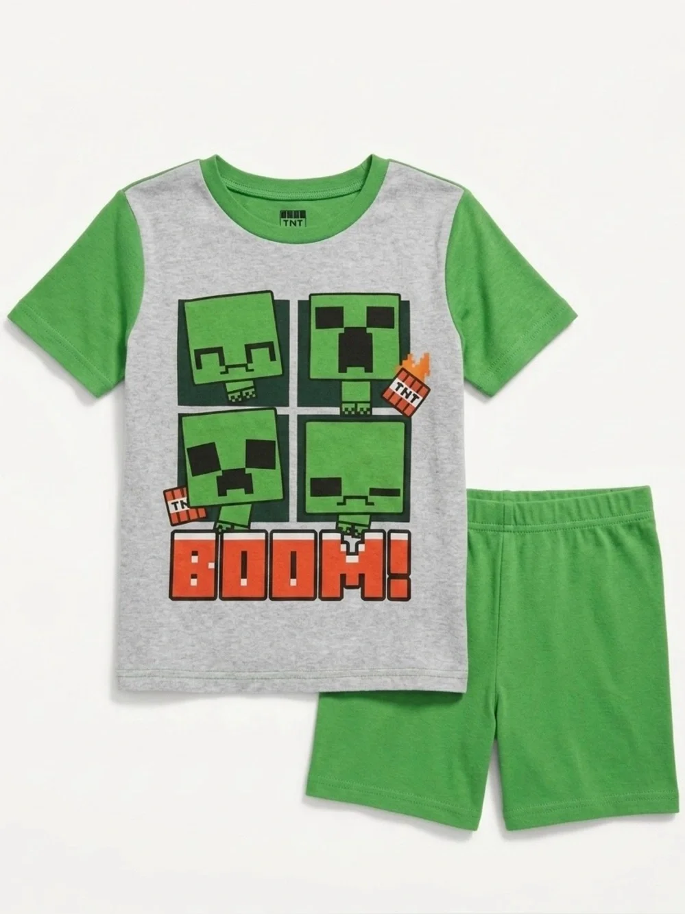 Boys' 2-Piece Minecraft Creeper "BOOM!" Pajama Set - Picture 3 of 5